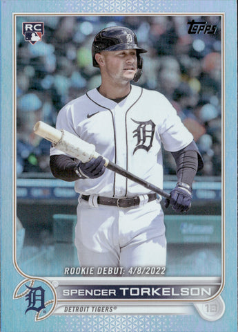 2022 Spencer Torkelson Topps Update Series RAINBOW FOIL ROOKIE DEBUT RC #USC79 Detroit Tigers
