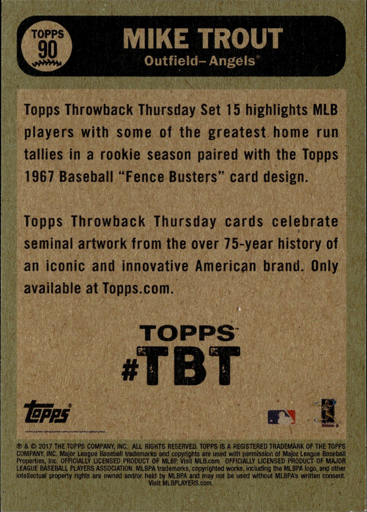  Mike Trout 2017 Topps TBT Throw Back Thursday Fence