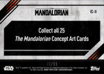 2022 Mandalorian Concept Art Topps Chrome Star Wars The Mandalorian Beskar Edition BLUE REFRACTOR 71/99 #IC-11