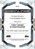 2022 Tom Edden as First Order Stormtrooper Topps Finest BLUE REFRACTOR AUTO 034/150 AUTOGRAPH #FA-TE
