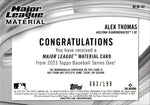 2023 Alek Thomas Topps Series 1 BLACK MAJOR LEAGUE MATERIAL BAT 063/199 RELIC #MLM-AT Arizona Diamondbacks