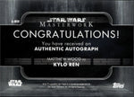 2020 Matthew Wood as Kylo Ren Topps Star Wars Masterwork AUTO AUTOGRAPH #A-MW