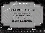 2020 Lando Calrissian Topps Star Wars Masterwork PURPLE STAMP 28/50 RELIC #SC-LJ