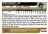 2005 Ryan Braun Topps Chrome Update & Highlights ROOKIE RC #UH198 Milwaukee Brewers 1