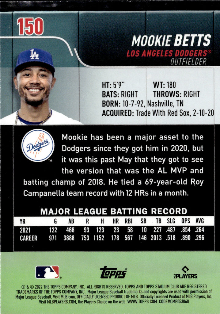 Los Angeles Dodgers 2022-23 All-Star Game 50 Mookie Betts White