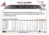 2022 Matt Olson Topps Holiday RED 71/99 #HW160 Atlanta Braves