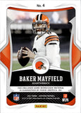 2021 Baker Mayfield Panini Certified MIRROR BLUE CERTIFIED MATERIALS DUAL PATCH 62/75 RELIC #4 Cleveland Browns