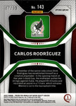 2022 Carlos Rodriguez Panini Prizm World Cup PURPLE WAVE ROOKIE 17/99 RC #143 Mexico *NRMT BACK PEELING*