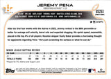 2022 Jeremy Pena Topps Update ROOKIE RAINBOW FOIL RC #US253 Houston Astros 1