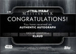 2020 Nick Kellington as Klaud Topps Star Wars Masterwork AUTO AUTOGRAPH #A-NK