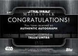 2020 Hermione Corfield as Tallie Lintra Topps Star Wars Masterwork RAINBOW FOIL AUTO 17/50 AUTOGRAPH #A-HCT