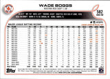 2022 Wade Boggs Topps Series 1 SP PHOTO VARIATION #582 Boston Red Sox HOF