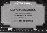 2020 Sith Jet Trooper Topps Star Wars Masterwork STAMP RELIC #SC-JS