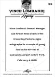 2012 Vince Lombardi Leaf Legacy #33 Green Bay Packers HOF