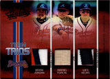 2005 Brian Jordan Rafael Furcal Wes Helms Playoff Absolute TEAM TRIOS PATCH BAT 062/150 RELIC #TT-34 Atlanta Braves *POOR SHAPE*