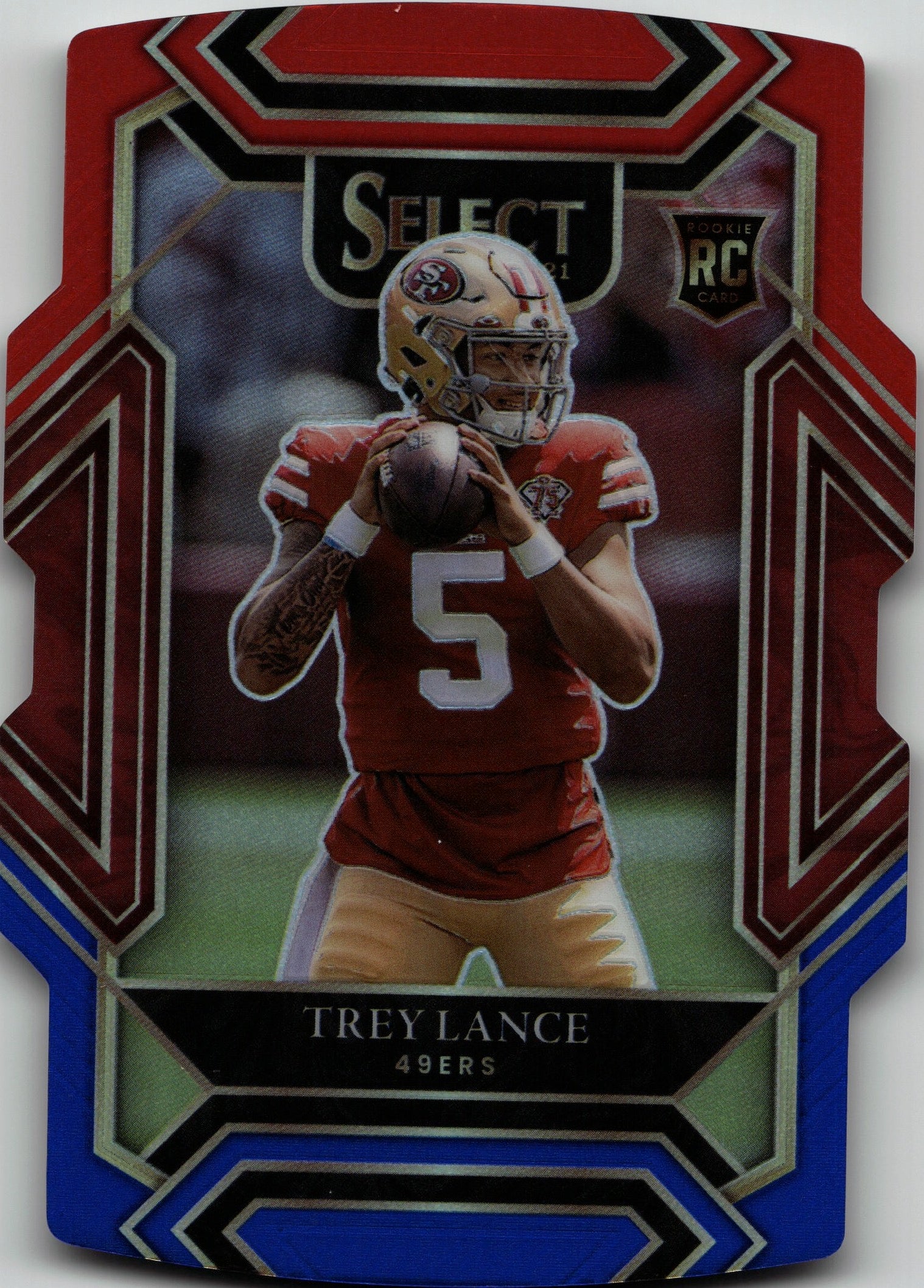 2021 Trey Lance Panini Select CLUB LEVEL RED & BLUE DIE CUT ROOKIE RC