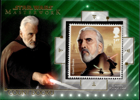 2020 Count Dooku Topps Star Wars Masterwork GREEN STAMP 71/99 RELIC #SC-CD