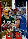 2018 Aaron Rodgers Matthew Stafford Donruss Elite RED FACE TO FACE 71/99 #F2F-6 Green Bay Packers Detroit Lions