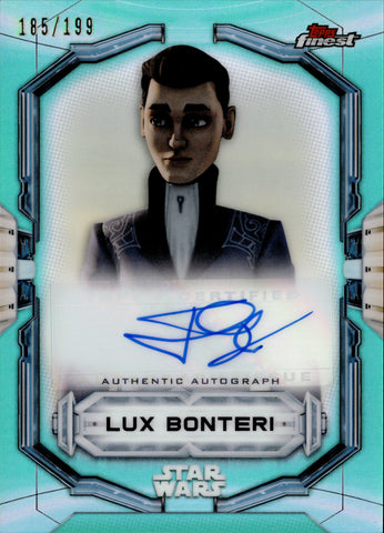2022 Jason Spisak as Lux Bonteri Topps Finest AQUA REFRACTOR AUTO 185/199 AUTOGRAPH #FA-JS