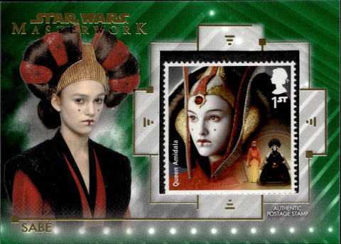 2020 Sabe Topps Star Wars Masterwork GREEN STAMP 46/99 RELIC #SC-SA Queen Amidala