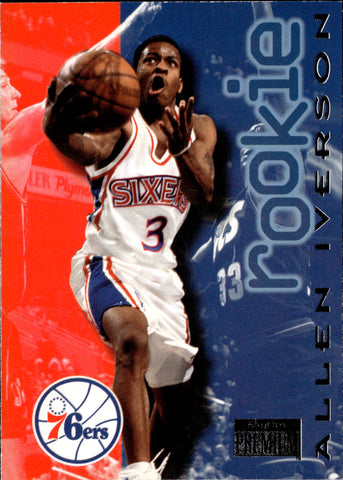 1996-97 Allen Iverson Skybox Premium ROOKIE RC #216 Philadelphia 76ers HOF 1