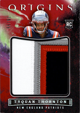 2022 PANINI PRIZM TYQUAN THORNTON RC SILVER ROOKIE GEAR JERSEY RELIC  PATRIOTS