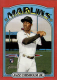 2021 Jazz Chisholm Topps Heritage High Number ROOKIE CHROME RED BORDER REFRACTOR 118/372 RC #665 Miami Marlins