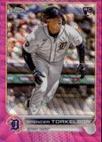 2022 Spencer Torkelson Topps Chrome Update Series ROOKIE PINK WAVE REFRACTOR RC #USC100 Detroit Tigers