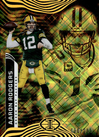 2022 Aaron Rodgers Panini Illusions TROPHY COLLECTION YELLOW DIAMOND 080/299 #33 Green Bay Packers