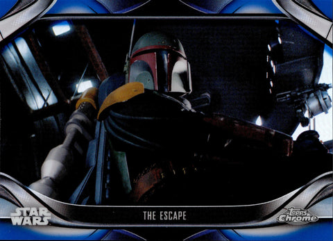 2022 The Escape Topps Chrome Star Wars The Mandalorian Beskar Edition BLUE REFRACTOR 67/99 #S2-43