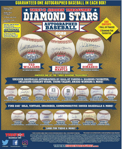 2022 TriStar Diamond Stars Autographed Baseball Edition, 12 Box Case