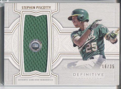 2020 Stephen Piscotty Topps Definitive GAME USED JERSEY RELIC 16/35 #DJRC-SP Oakland A's