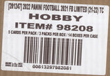 2021 Panini Limited Hobby Football, 14 Box Case