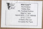 2022 Wild Card Alumination NIL Football Hobby, 12 Box Case