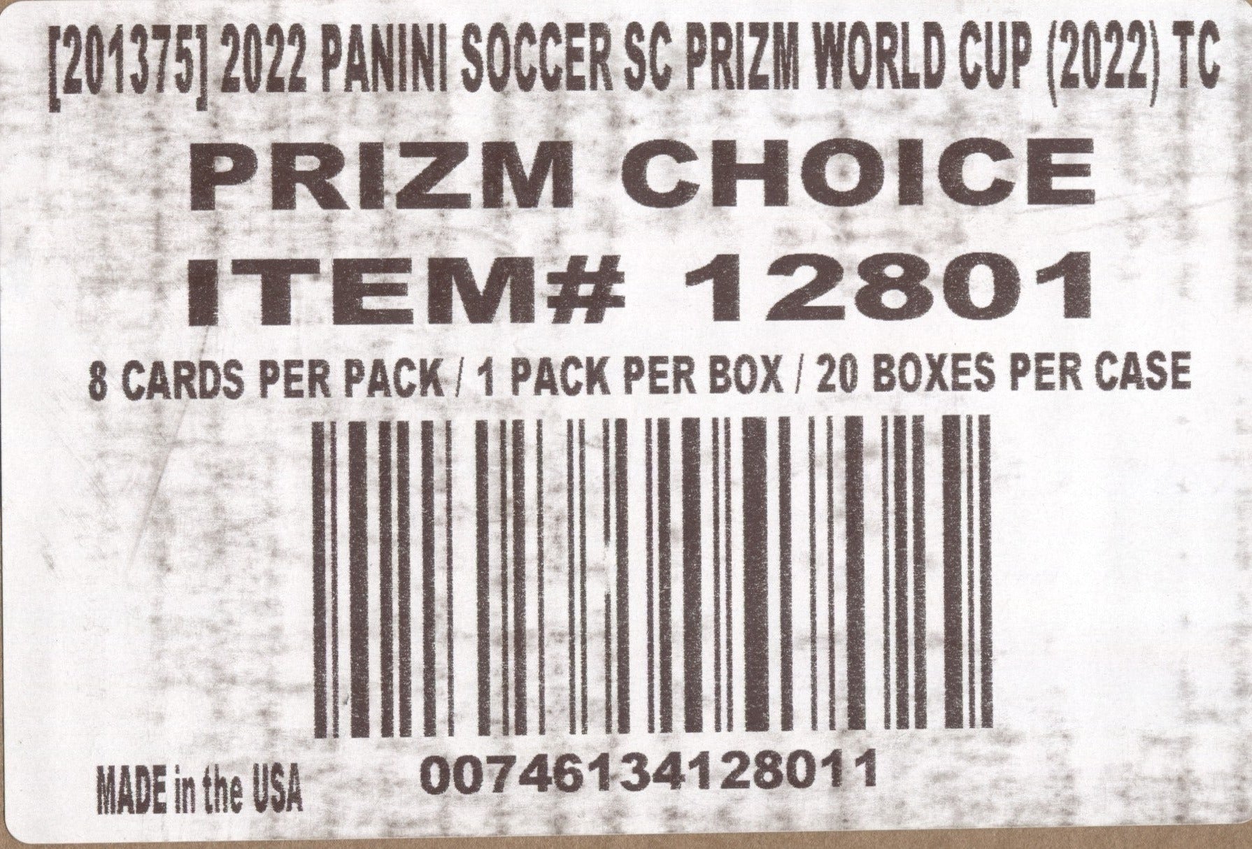 2022 Panini Prizm World Cup Soccer Blaster 20-Box Case