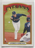 2021 Andres Gimenez Topps Heritage ACTION VARIANTION ROOKIE RC #569 Cleveland Indians