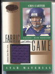 2001 Cris Carter Leaf Certified Materials FABRIC OF THE GAME JERSEY RELIC #FG-78 Minnesota Vikings HOF