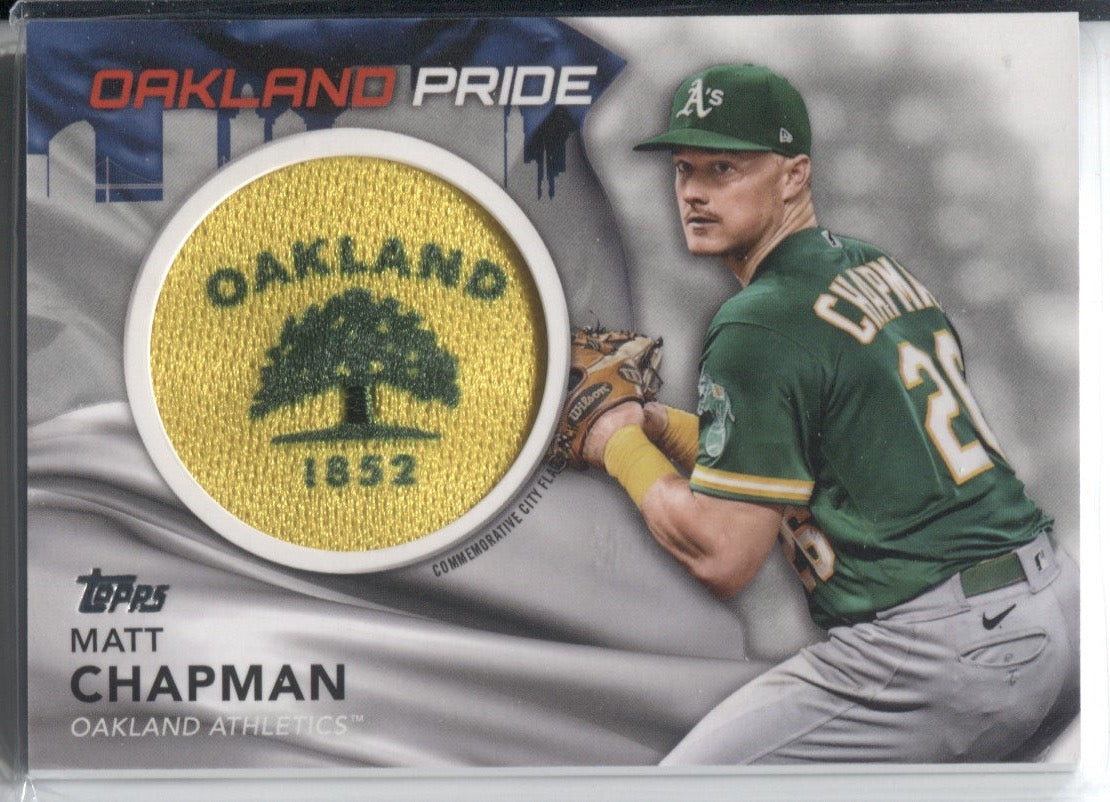 Matt Chapman player worn jersey patch baseball card (Oakland