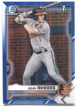 2021 John Rhodes Bowman Chrome Draft BLUE REFRACTOR 131/150 #BDC80 Baltimore Orioles