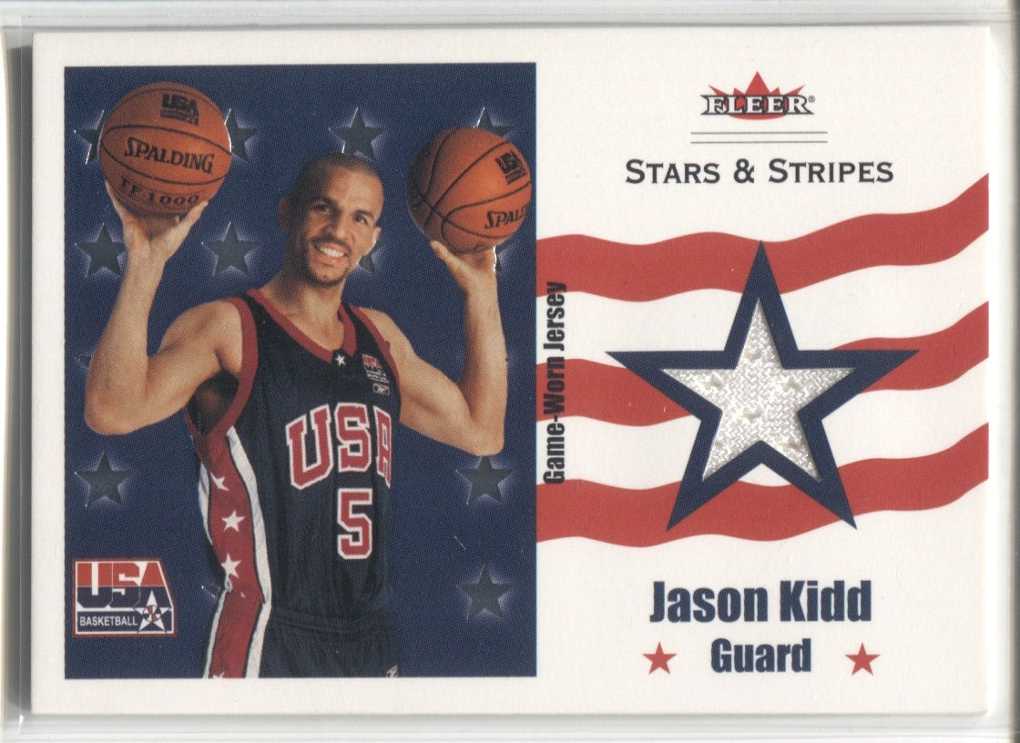 Jason Kidd player worn jersey patch basketball card (New Jersey