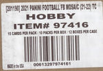 2021 Panini Mosaic Hobby Football, 12 Box Case