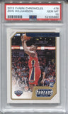 2019-20 Zion Williamson Panini Chronicles Threads ROOKIE RC PSA 10 #78 New Orleans Pelicans 5880