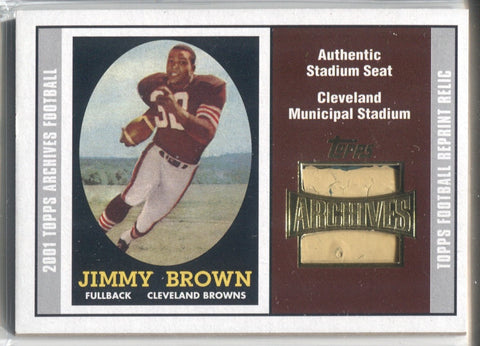 2001 Jim Brown Topps Archives REPRINT STADIUM SEAT RELIC #AS-JB Cleveland Browns HOF