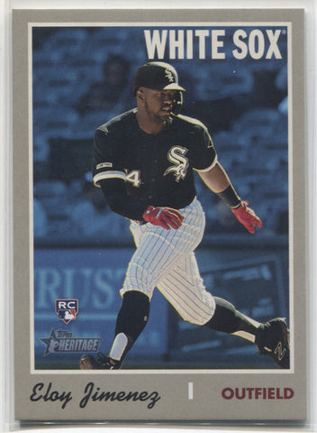 2019 Eloy Jimenez Topps Heritage ACTION VARIATION ROOKIE RC #516 Chicago White Sox