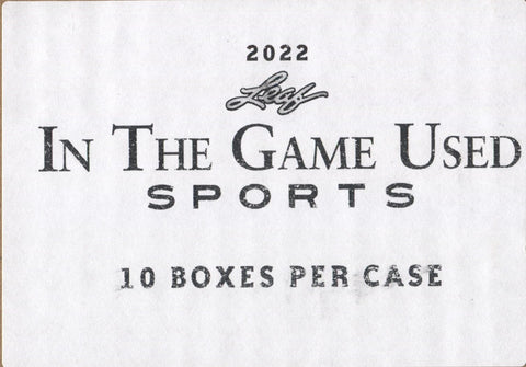 2022 Leaf In The Game Used (ITG) Multi-Sport, 10 Box Case