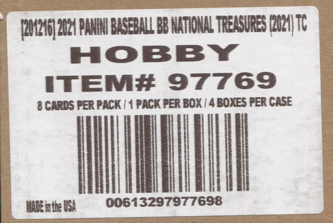 2021 Panini National Treasures Baseball, 4 Box Case