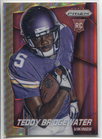 2014 Teddy Bridgewater Panini Prizm PANINI LOGO RUNNING POSE ROOKIE RC #242E Minnesota Vikings NRMT CREASE