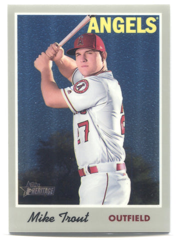 2019 Mike Trout Topps Heritage Chrome SHORT PRINT 610/999 #THC-485 Anaheim Angels