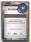 2022 Teoscar Hernandez Topps Gold Label GOLD FRAMED AUTO 32/75 AUTOGRAPH #FA-TH Toronto Blue Jays