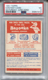 1957 Contest Card Topps SATURDAY JUNE 22nd PSA 3 Brooklyn Dodgers St. Louis Cardinals Chicago White Sox New York Yankees 7312